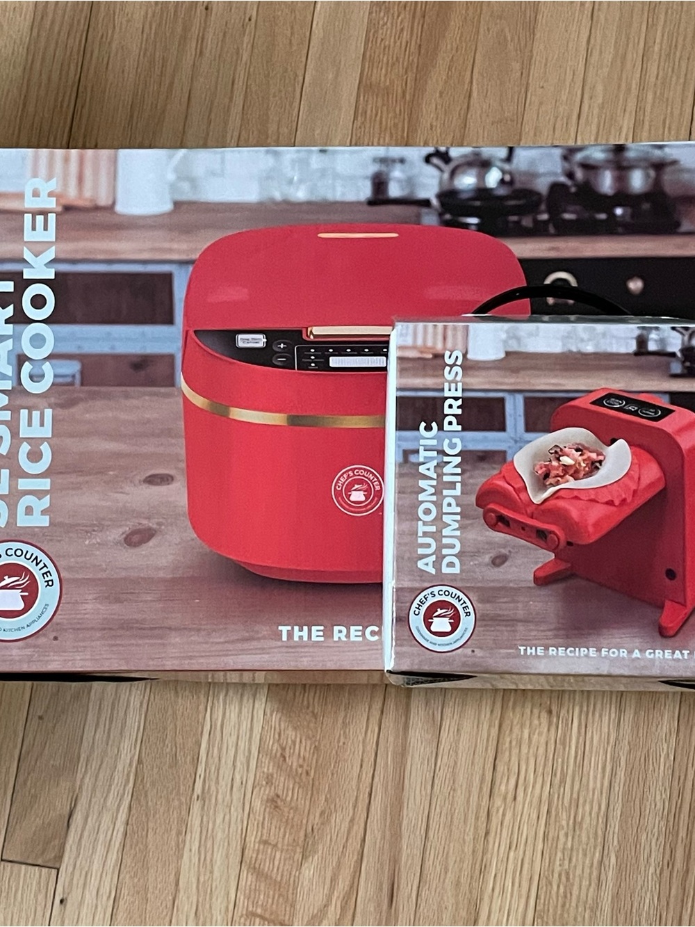 Red Automatic Rice Cooker & Dumpling Press Set